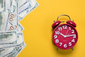 The silver picture is placed on a yellow background. Success, business concept With copy space